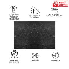 Tink Belgium Black Marble Patterned Panel Pvc 41X62 cm 3 m² (12 Pieces)