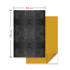 Tink Kendinden Yapışkanlı Mermer Görünümlü Panel Belgıum Black Desen 82x122