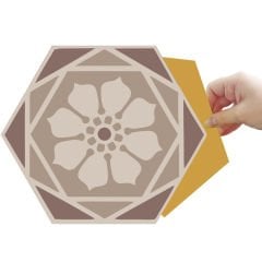 Tink Kendinden Yapışkanlı Bej Altıgen Pvc Karo Kaplama 27x31 cm