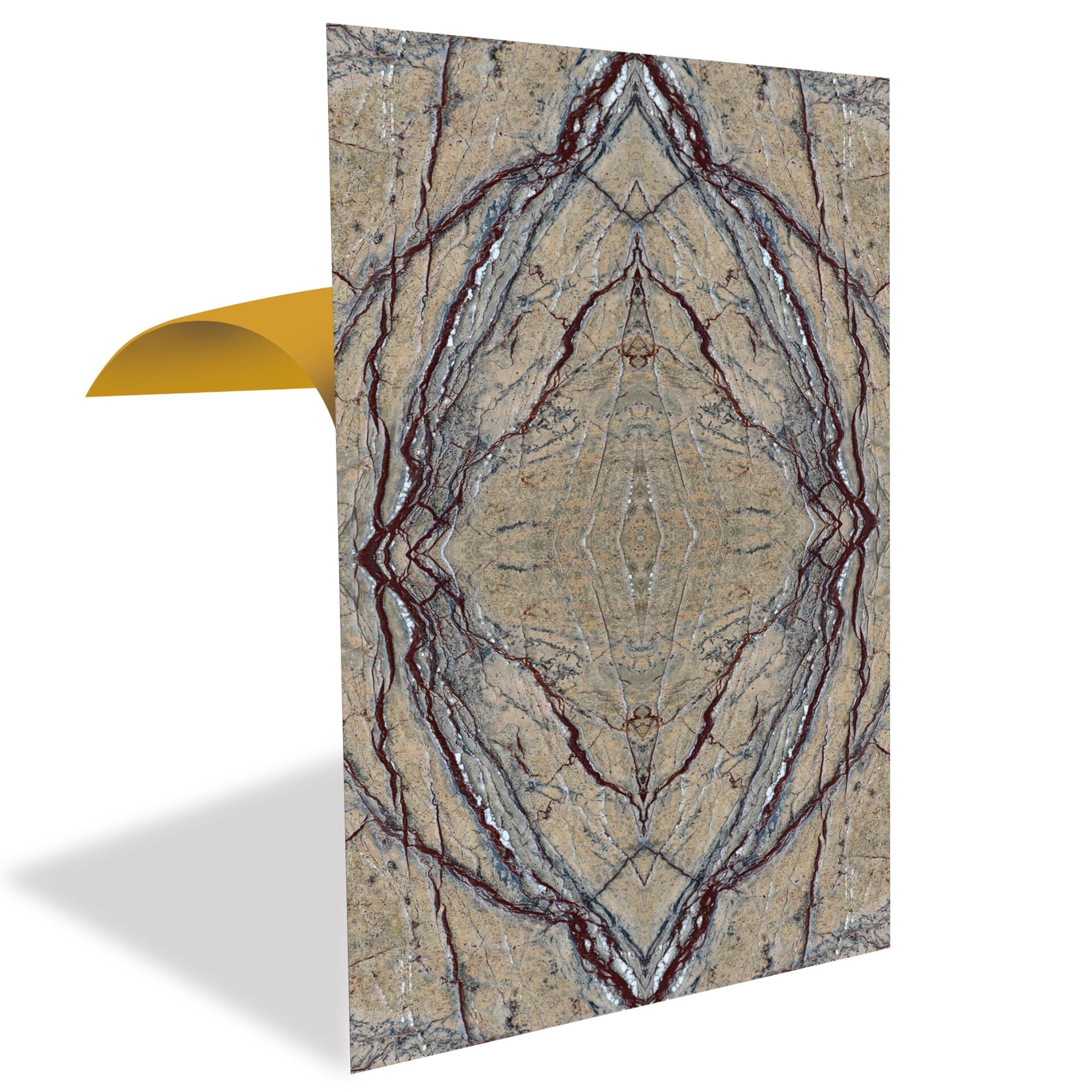 Tink Kırmızı Granit Mermer Desenli Panel Pvc 41X62 cm 1 m² (4 Adet)