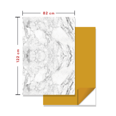 Tink Kendinden Yapışkanlı Mermer Görünümlü Panel Beyaz Mermer Desen 82x122