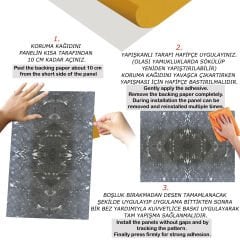 Tink Siyah Halı Mermer Desenli Panel Pvc 41X62 cm