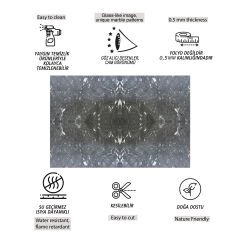 Tink Siyah Halı Mermer Desenli Panel Pvc 41X62 cm