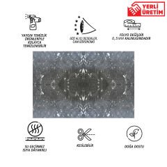 Tink Siyah Halı Mermer Desenli Panel Pvc 41X62 cm 1 m² (4 Adet)