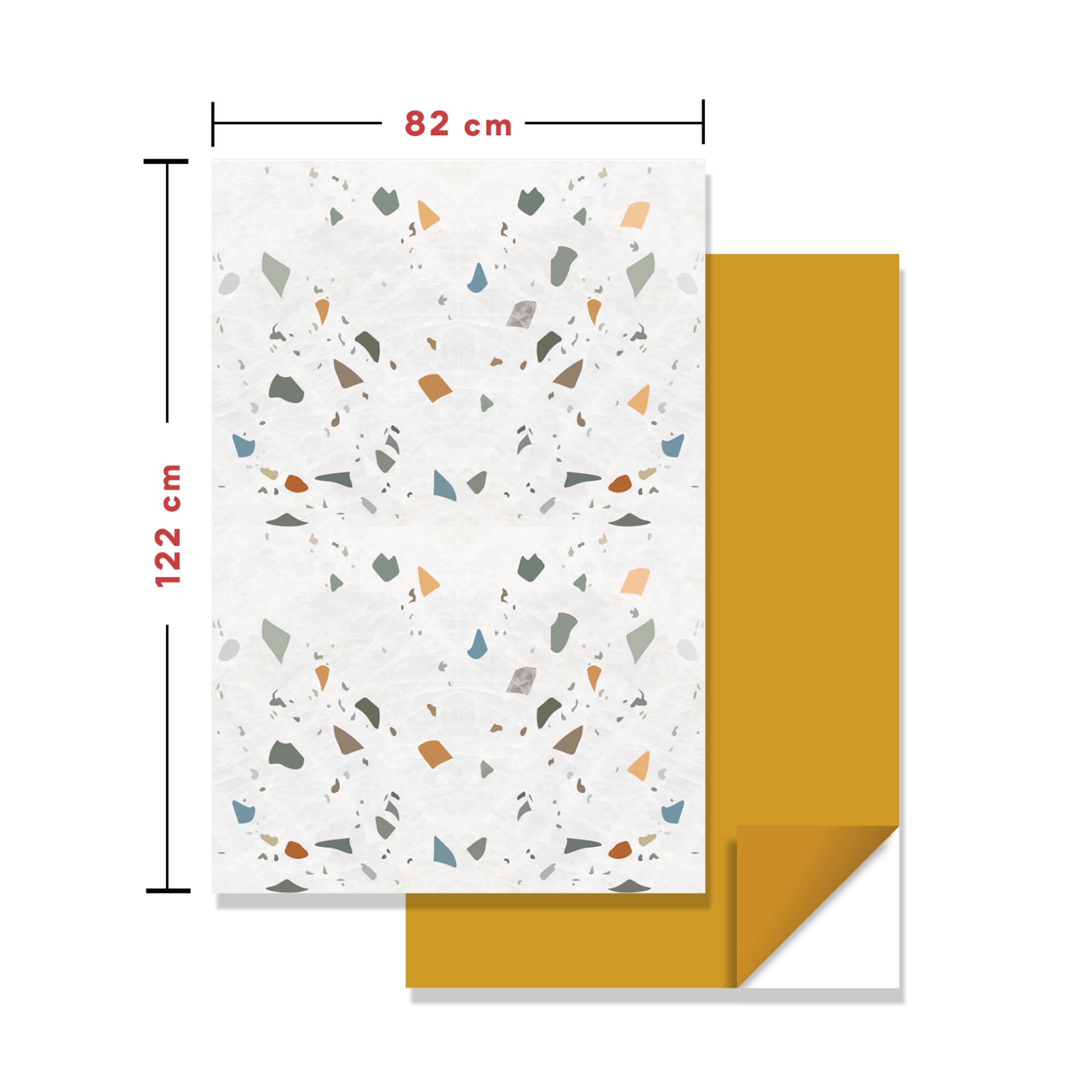 Tink Kendinden Yapışkanlı Mermer Görünümlü Panel Renkli Terrazzo Desen 82x122
