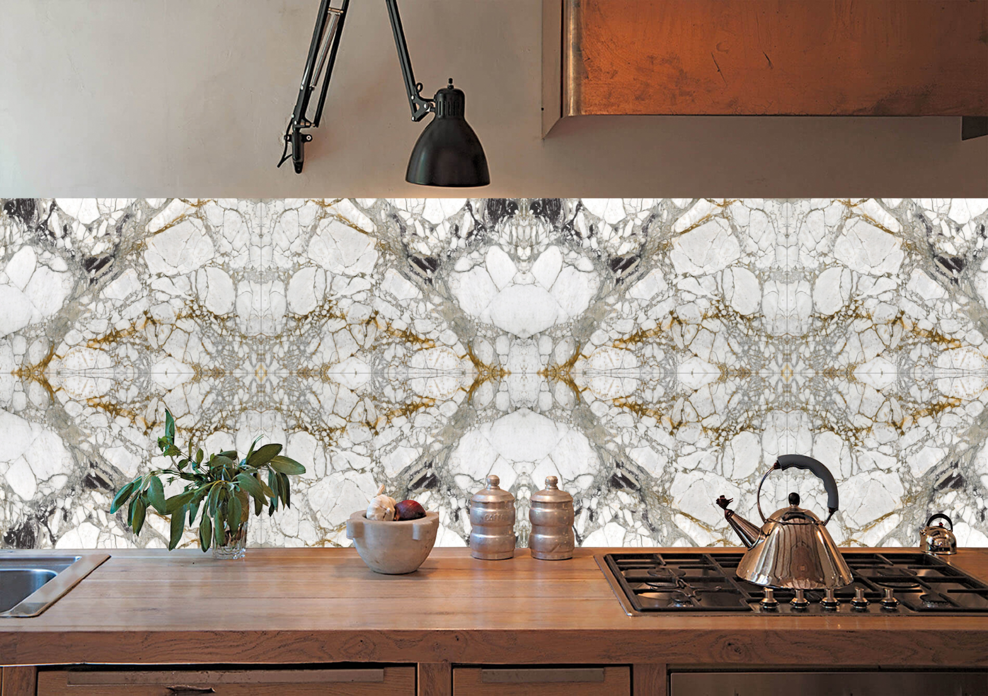 Tink Kendinden Yapışkanlı Mermer Görünümlü Panel Taş Mermer Desen 82x122