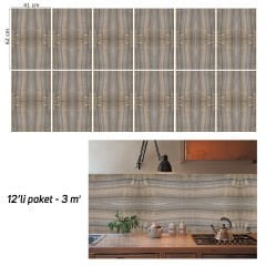 Tink Kahve Sıralı Mermer Desenli Panel Pvc 41X62 cm