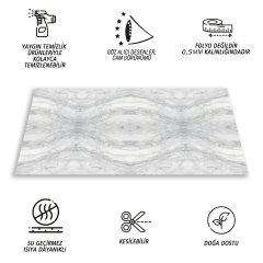 Tink Kendinden Yapışkanlı Mermer Görünümlü Panel Gri Ağ Desen 82x122