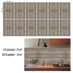 Tink Kahve Sıralı Mermer Desenli Panel Pvc 41X62 cm