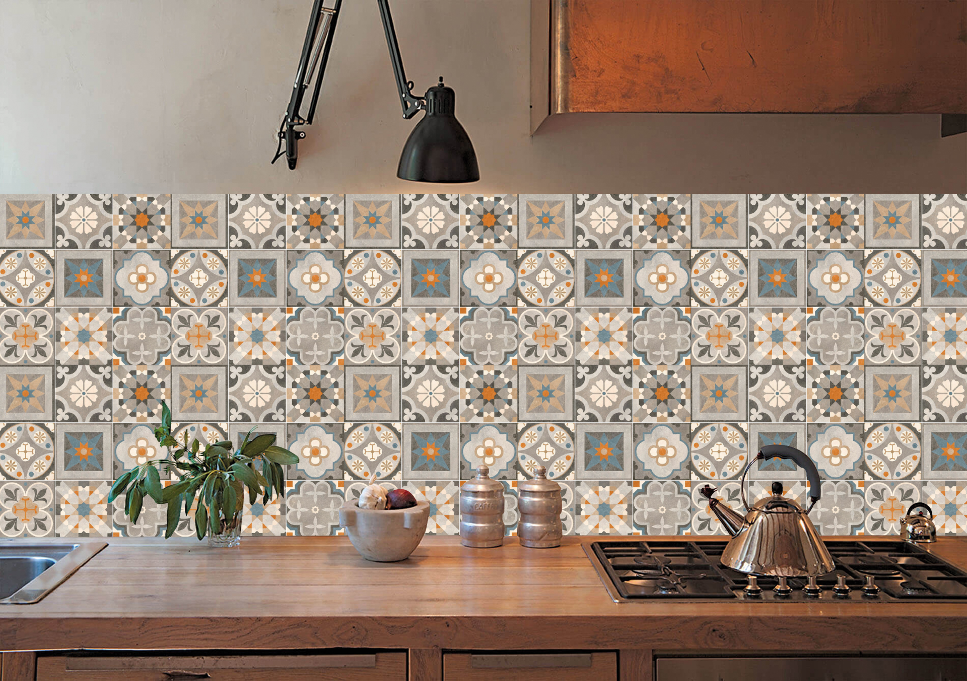 Tink Kendinden Yapışkanlı Fayans Kaplama Pvc Yer Döşemesi Apricot Desenli 60x120
