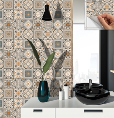 Tink Kendinden Yapışkanlı Fayans Kaplama Pvc Yer Döşemesi Apricot Desenli 60x120