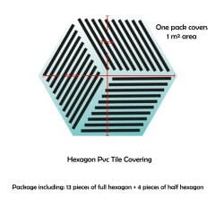 Tink Kendinden Yapışkanlı Renkli Geometrik Altıgen Pvc Karo Kaplama 27x31 cm