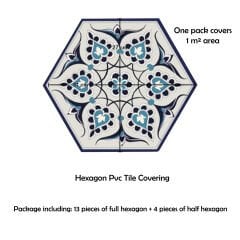 Tink Kendinden Yapışkanlı Çini Altıgen Pvc Karo Kaplama 27x31 cm