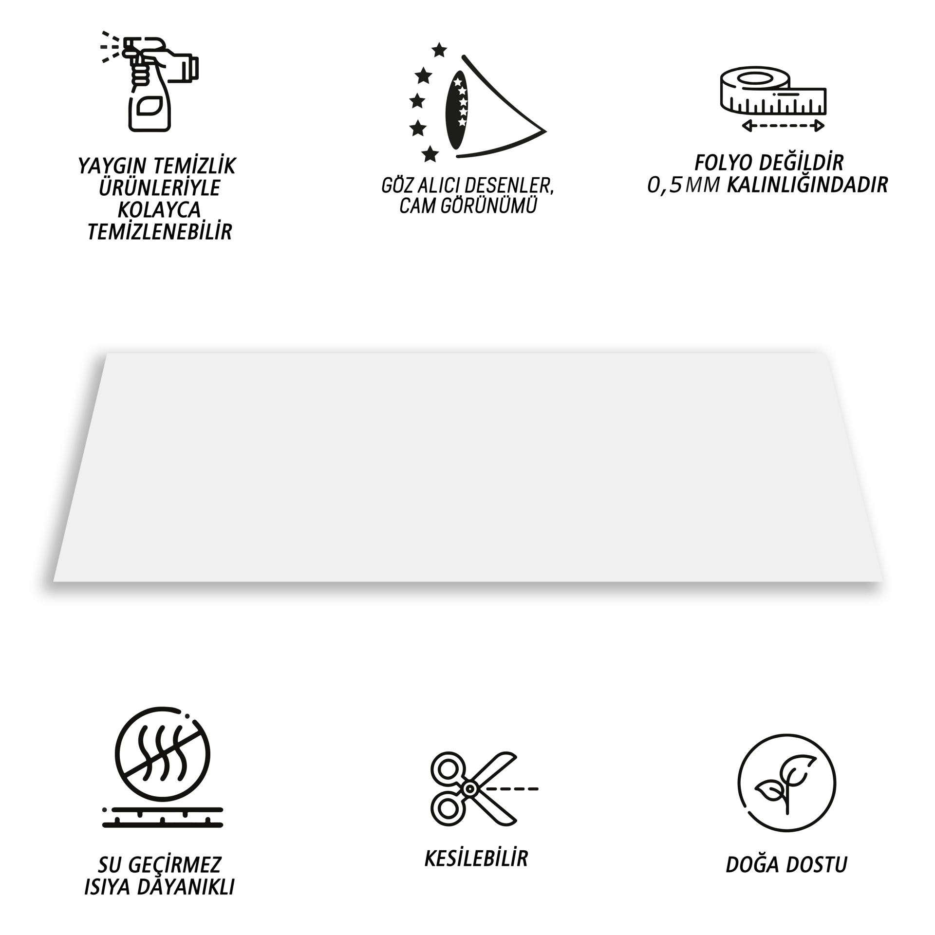 Tink Kendinden Yapışkanlı Fayans Kaplama Pvc Yer Döşemesi Düz Beyaz Desenli 60x120