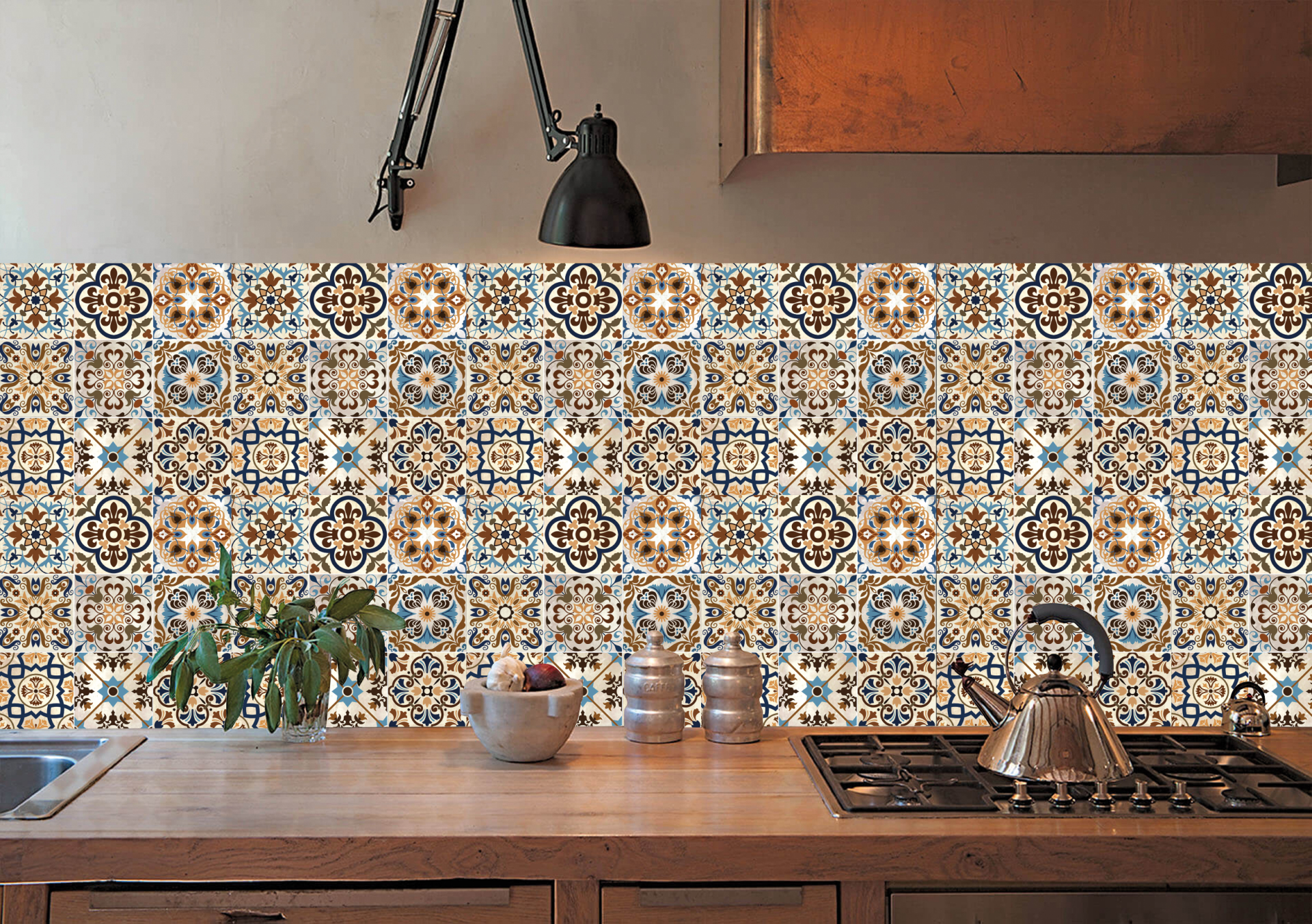 Tink Kendinden Yapışkanlı Fayans Kaplama Pvc Yer Döşemesi Fas 019 Desenli 60x120