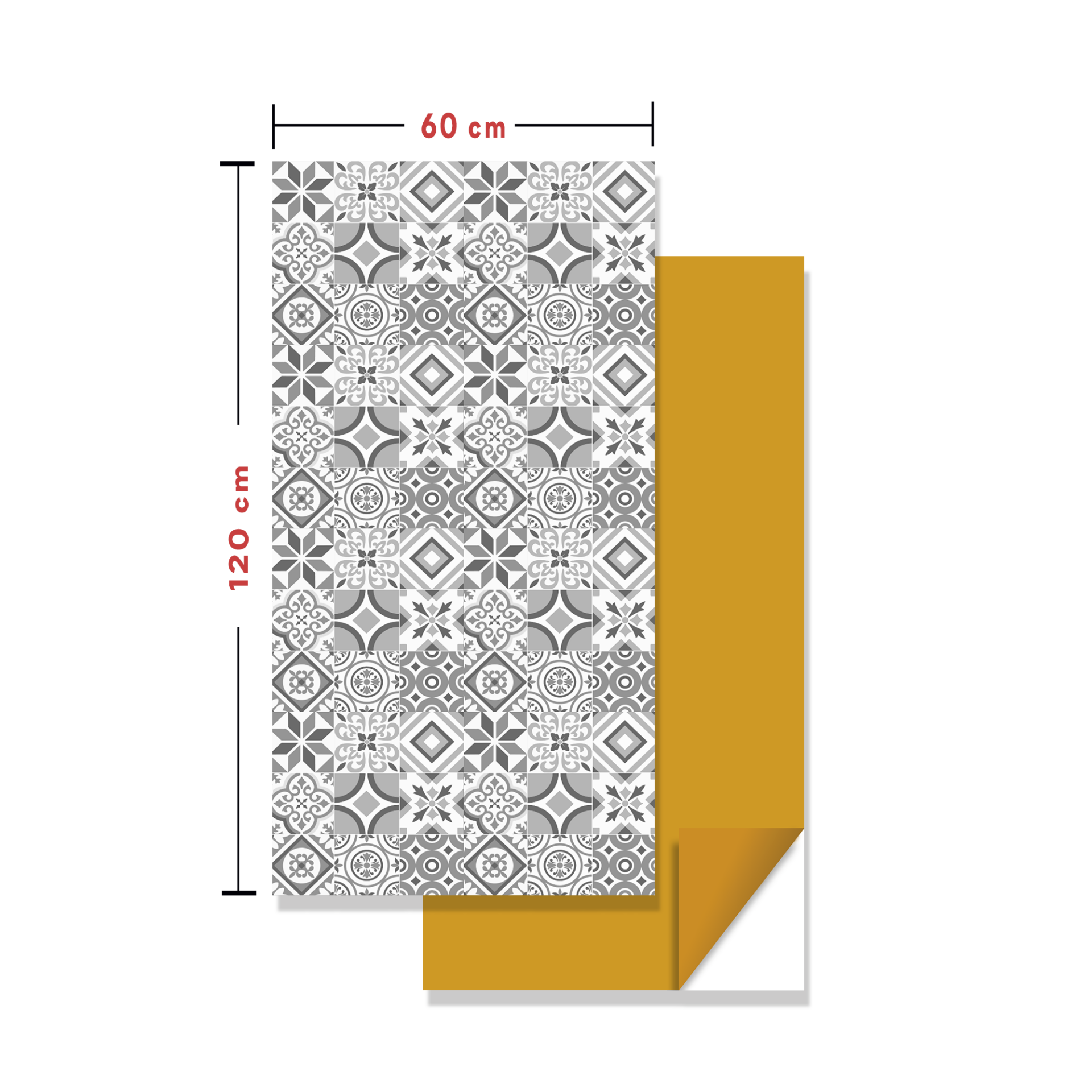 Tink Kendinden Yapışkanlı Fayans Kaplama Pvc Yer Döşemesi Geometrik 019 Desenli 60x120