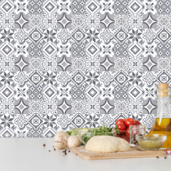 Tink Kendinden Yapışkanlı Fayans Kaplama Pvc Yer Döşemesi Geometrik 019 Desenli 60x120