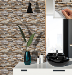 Tink Kendinden Yapışkanlı Fayans Kaplama Pvc Yer Döşemesi Geometrik Taş Desenli 60x120 cm