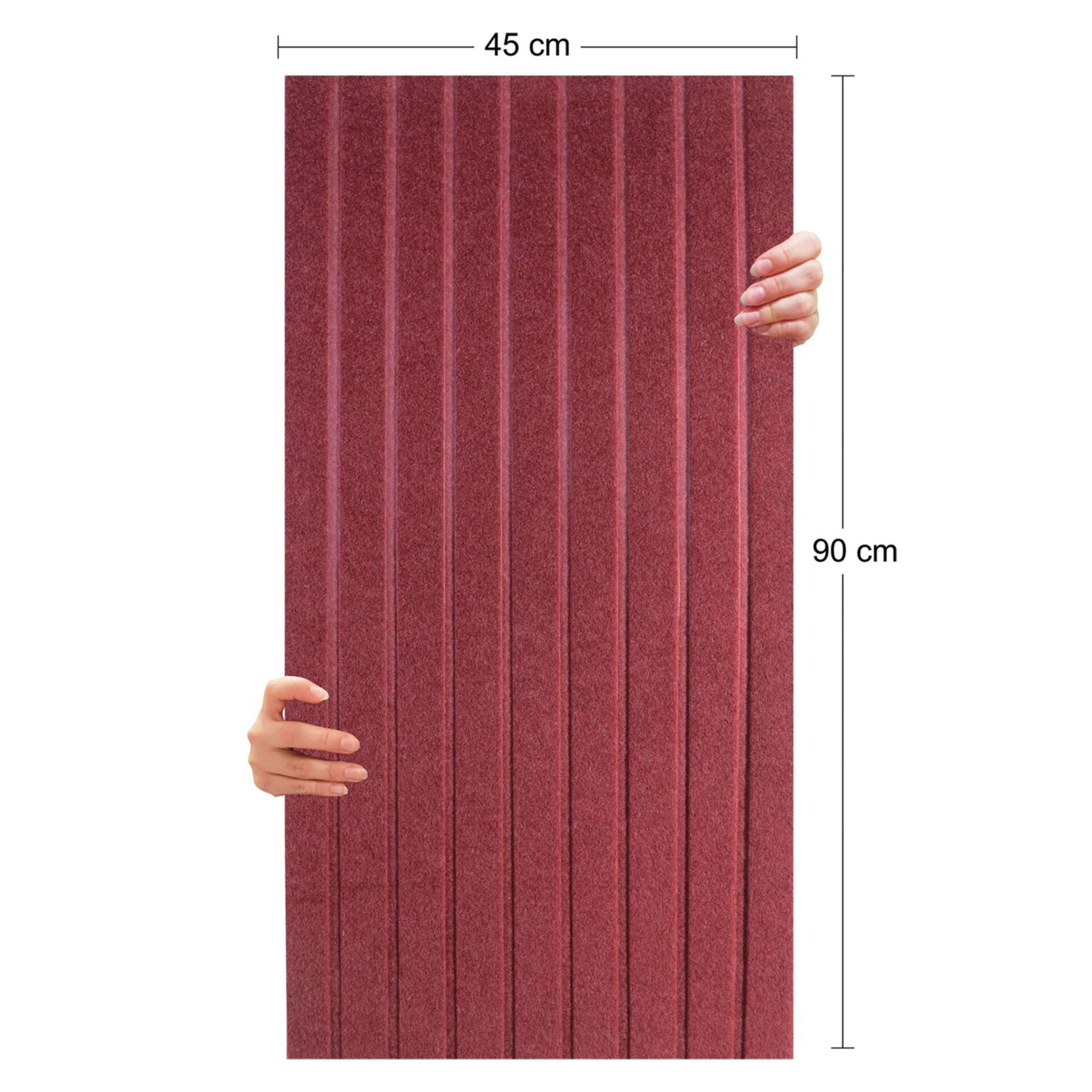Tink Akustik Ve Dekoratif Keçe Panel Lambri Desenli 45x90 Cm / 2 Adet / 0,81 m² BORDO