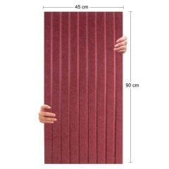 Tink Akustik Ve Dekoratif Keçe Panel Lambri Desenli 45x90 Cm / 2 Adet / 0,81 m² BORDO