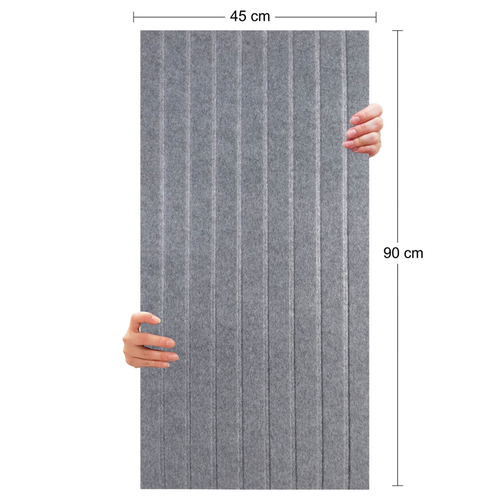 Tink Akustik Ve Dekoratif Keçe Panel Lambri Desenli 45x90 Cm / 2 Adet / 0,81 m² GRİ