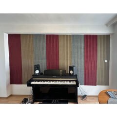 Tink Akustik Ve Dekoratif Keçe Panel Lambri Desenli 45x90 Cm / 2 Adet / 0,81 m² GRİ