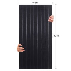 Tink Akustik Ve Dekoratif Keçe Panel Lambri Desenli 45x90 Cm / 2 Adet / 0,81 m² SİYAH