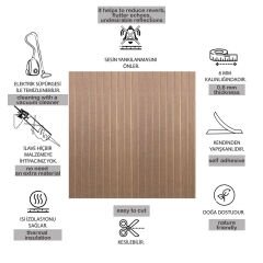 Tink Akustik Ve Dekoratif Keçe Panel Lambri Desenli 45x90 Cm / 2 Adet / 0,81 m² BEJ
