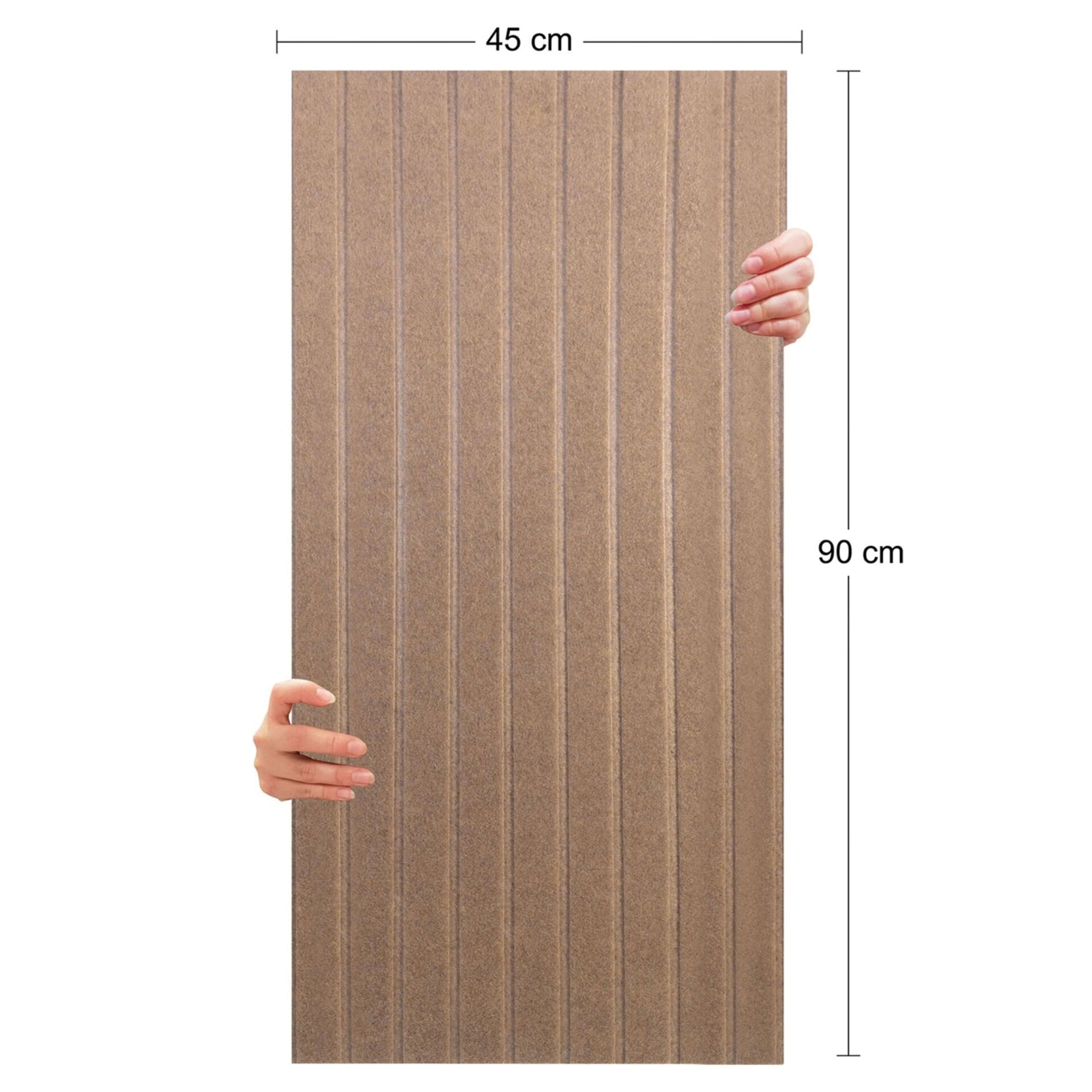 Tink Akustik Ve Dekoratif Keçe Panel Lambri Desenli 45x90 Cm / 2 Adet / 0,81 m² BEJ