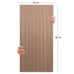 Tink Akustik Ve Dekoratif Keçe Panel Lambri Desenli 45x90 Cm / 2 Adet / 0,81 m² BEJ