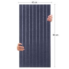 Tink Akustik Ve Dekoratif Keçe Panel Lambri Desenli 45x90 Cm / 2 Adet / 0,81 m² LACİVERT