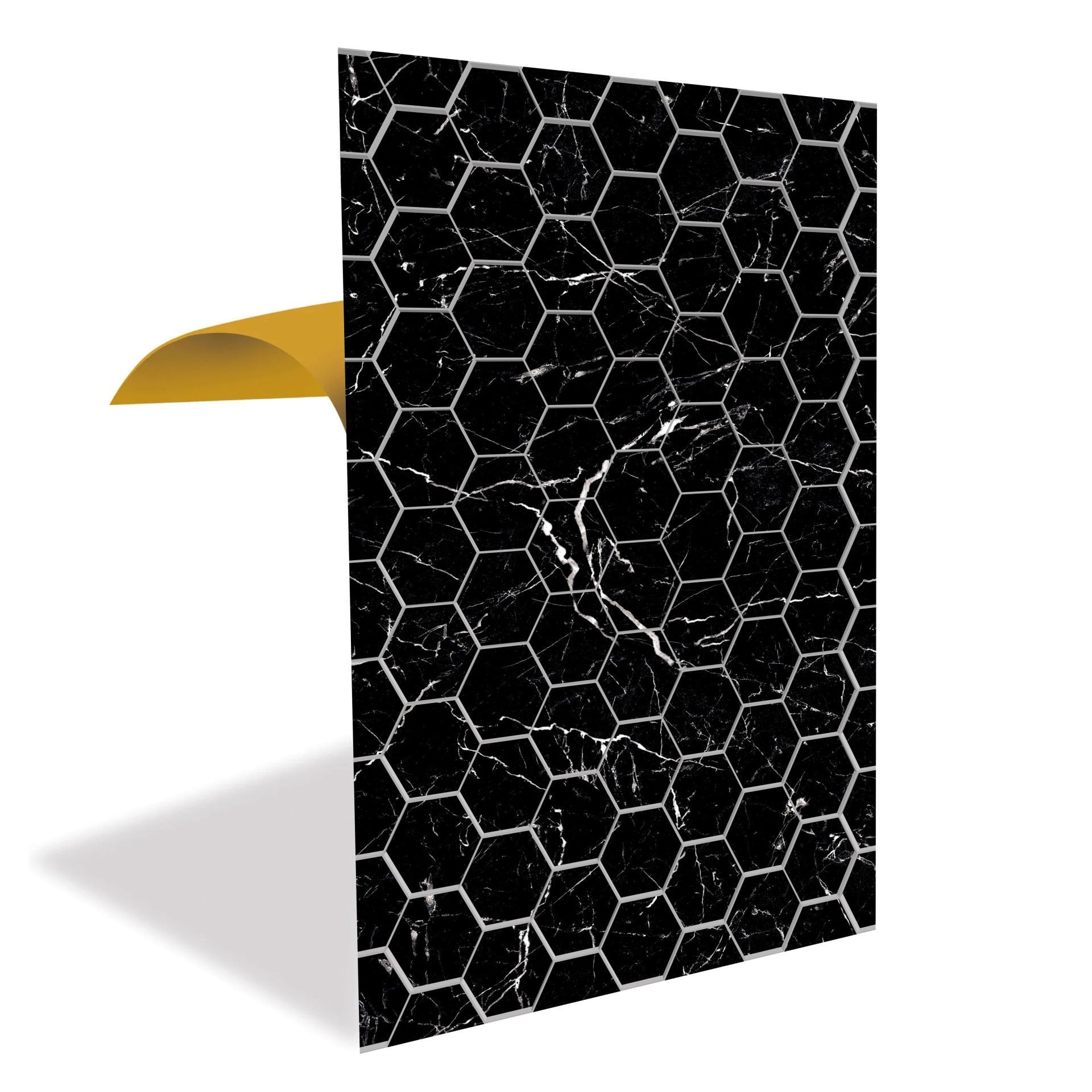 Tink Siyah Petek Mermer Desenli Panel Pvc 41X62 cm 1 m² (4 Adet)