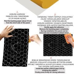 Tink Siyah Petek Mermer Desenli Panel Pvc 41X62 cm