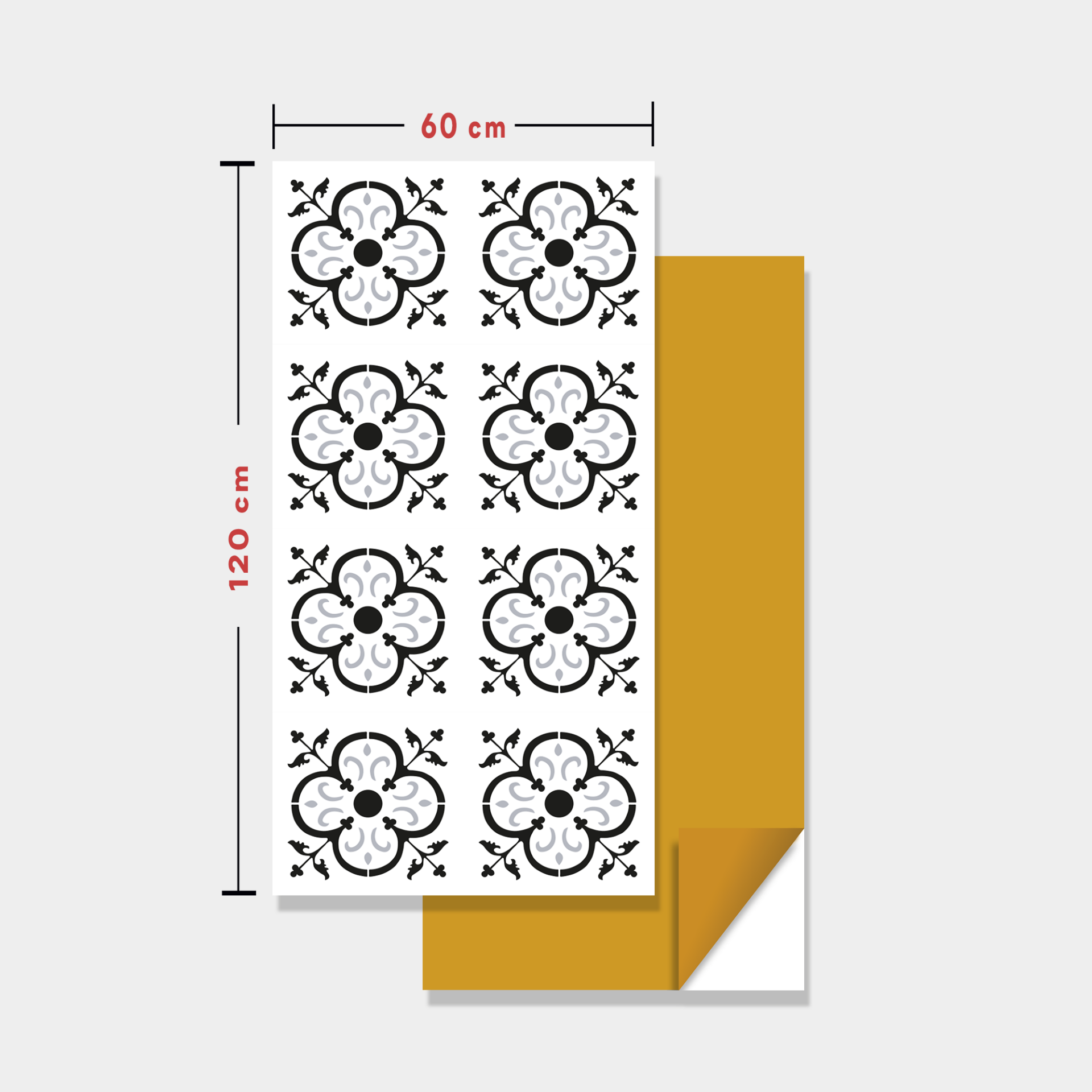 Tink Kendinden Yapışkanlı Fayans Kaplama Pvc Yer Döşemesi Solo Fas Desenli 60x120