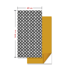 Tink Kendinden Yapışkanlı Fayans Kaplama Pvc Yer Döşemesi Yuvarlak Retro Desenli 60x120