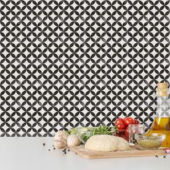 Tink Kendinden Yapışkanlı Fayans Kaplama Pvc Yer Döşemesi Yuvarlak Retro Desenli 60x120