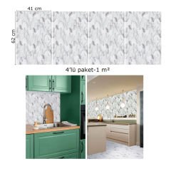 Tink Beyaz Petek Mermer Desenli Panel Pvc 41X62 cm