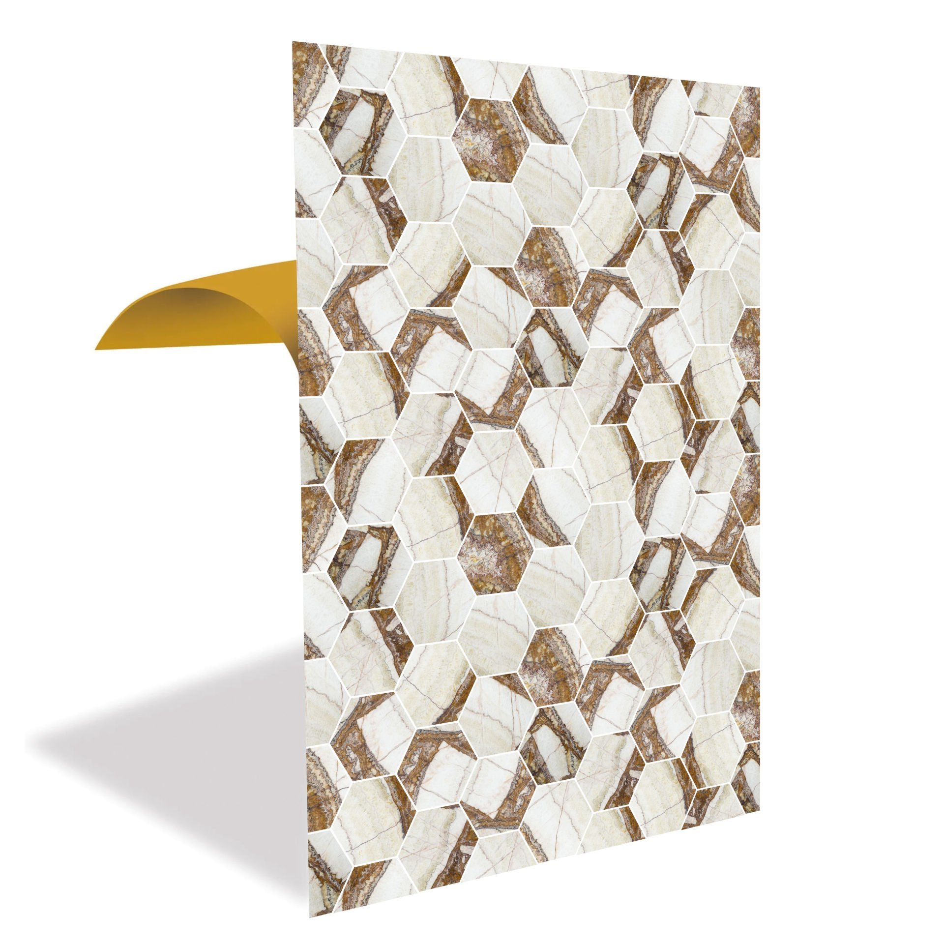Tink Kahverengi Petek Mermer Desenli Panel Pvc 41X62 cm