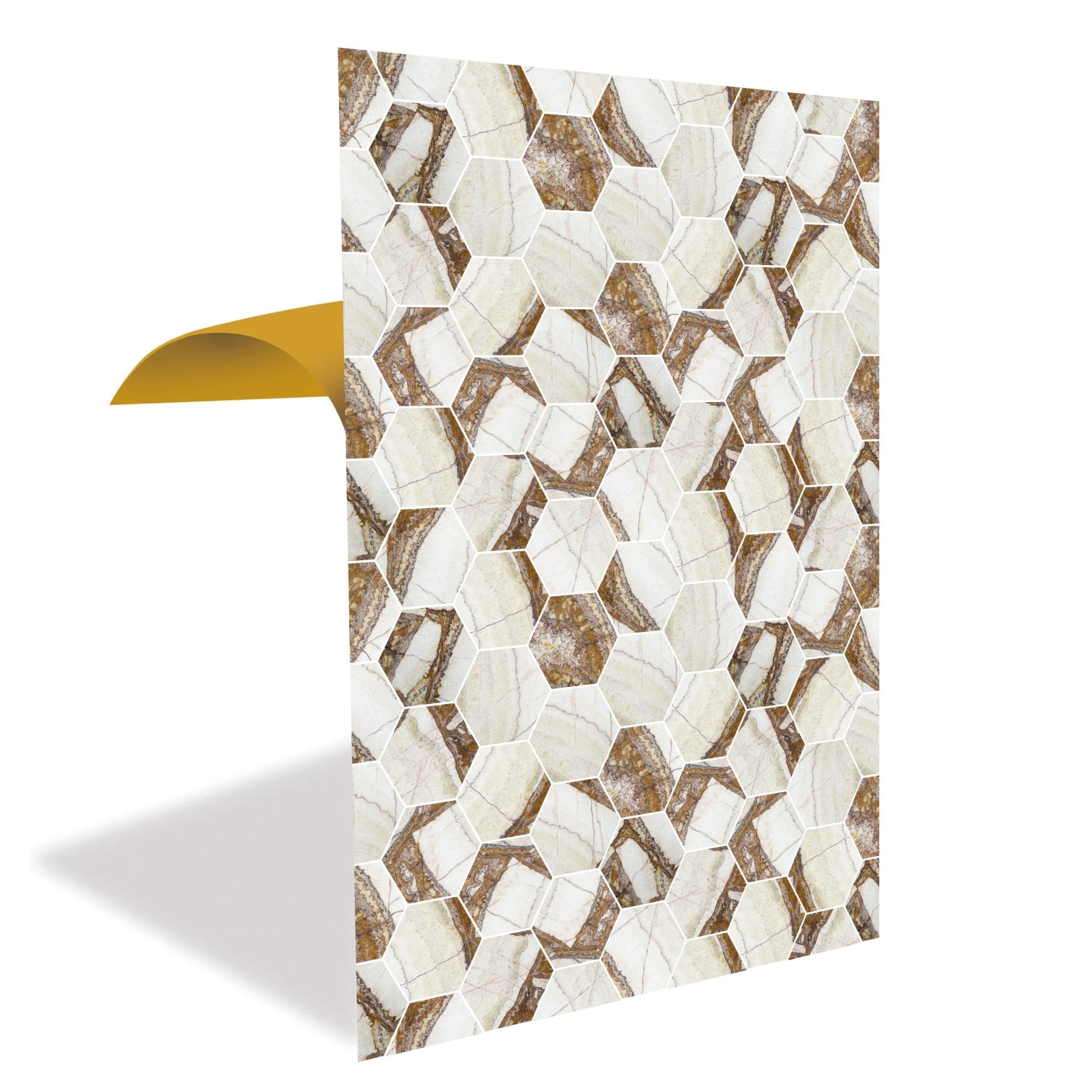 Tink Kahverengi Petek Mermer Desenli Panel Pvc 41X62 cm 1 m² (4 Adet)
