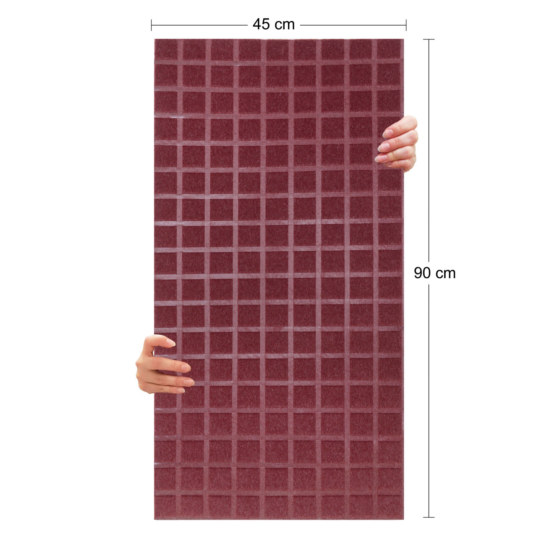 Tink Akustik Ve Dekoratif Keçe Panel Kare Desenli 45x90 Cm / 2 Adet / 0,81 m² GRİ