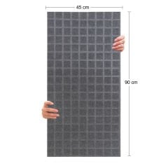 Tink Akustik Ve Dekoratif Keçe Panel Kare Desenli 45x90 Cm / 2 Adet / 0,81 m² GRİ