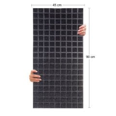 Tink Akustik Ve Dekoratif Keçe Panel Kare Desenli 45x90 Cm / 2 Adet / 0,81 m² GRİ