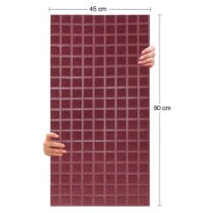 Tink Akustik Ve Dekoratif Keçe Panel Kare Desenli 45x90 Cm / 2 Adet / 0,81 m² BORDO