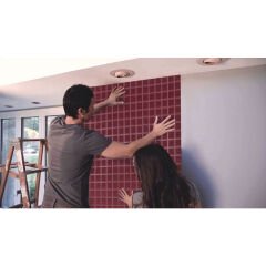 Tink Akustik Ve Dekoratif Keçe Panel Kare Desenli 45x90 Cm / 2 Adet / 0,81 m² BORDO