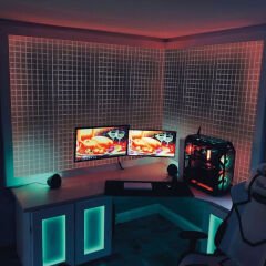 Tink Akustik Ve Dekoratif Keçe Panel Kare Desenli 45x90 Cm / 2 Adet / 0,81 m² SİYAH