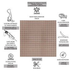 Tink Akustik Ve Dekoratif Keçe Panel Kare Desenli 45x90 Cm / 2 Adet / 0,81 m² BEJ