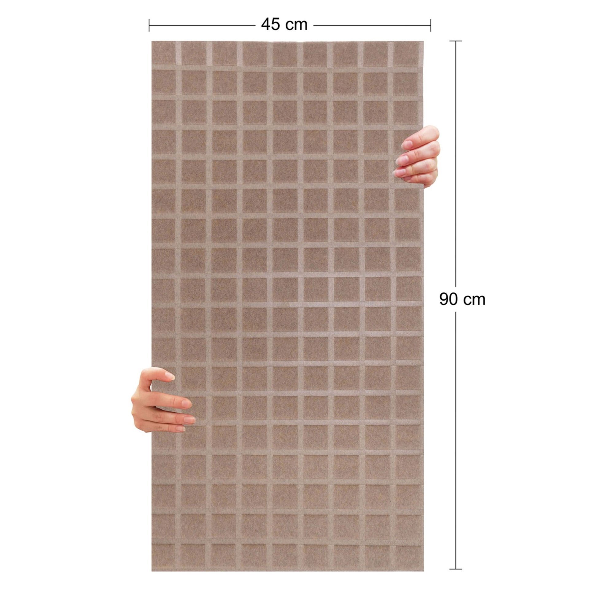 Tink Akustik Ve Dekoratif Keçe Panel Kare Desenli 45x90 Cm / 2 Adet / 0,81 m² BEJ