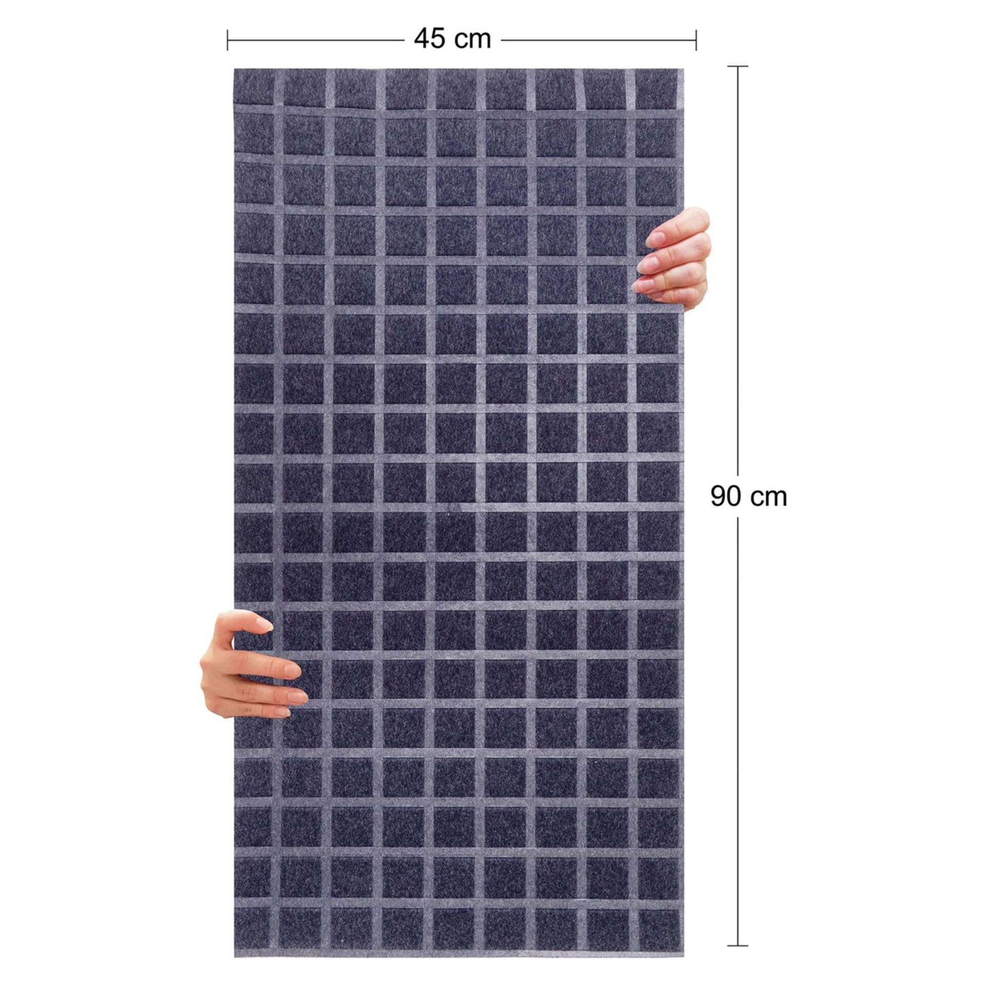 Tink Akustik Ve Dekoratif Keçe Panel Kare Desenli 45x90 Cm / 2 Adet / 0,81 m² LACİVERT
