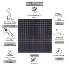 Tink Akustik Ve Dekoratif Keçe Panel Kare Desenli 45x90 Cm / 2 Adet / 0,81 m² ANTRASİT