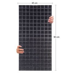 Tink Akustik Ve Dekoratif Keçe Panel Kare Desenli 45x90 Cm / 2 Adet / 0,81 m² ANTRASİT